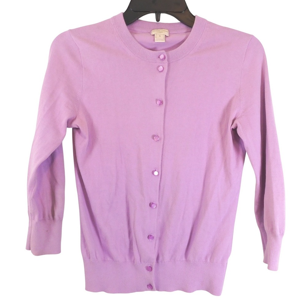 J.Crew The Clare Cardigan Lilac Purple Button Front Crewneck Sweater Womens S